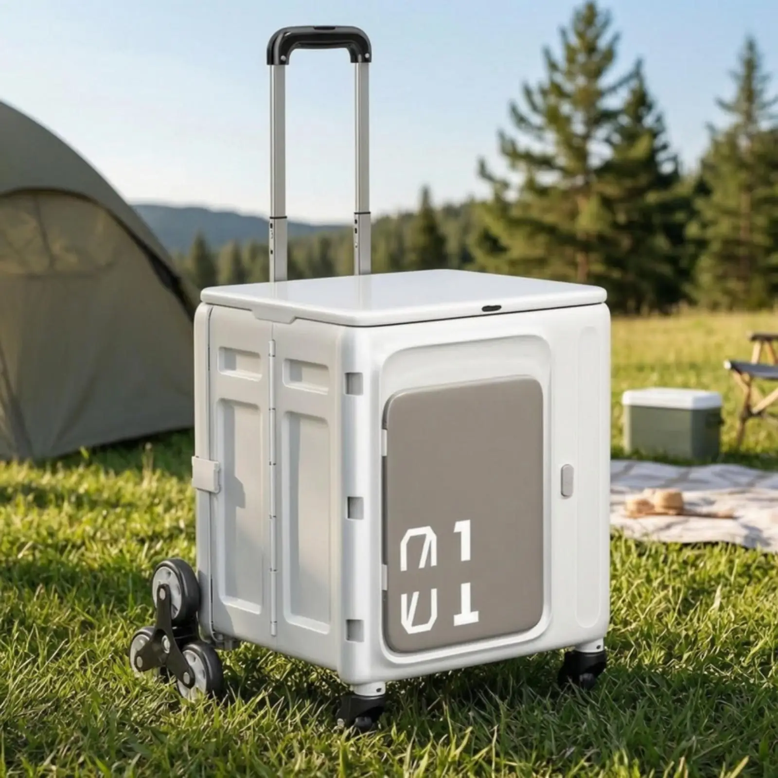 Rolling Container with Lid Portable Foldable Rolling Container Telescopic