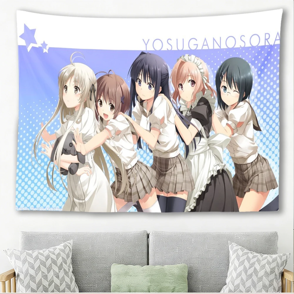 Yosuga no Sora Tapestry Anime Girls Group Wall Hanging Dorm Decor