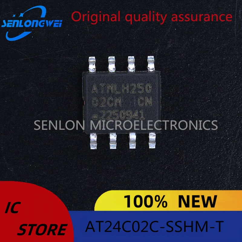 10Pcs New original Genuine Patch AT24C02C-SSHM-T Memory chips EEPROM SOIC-8
