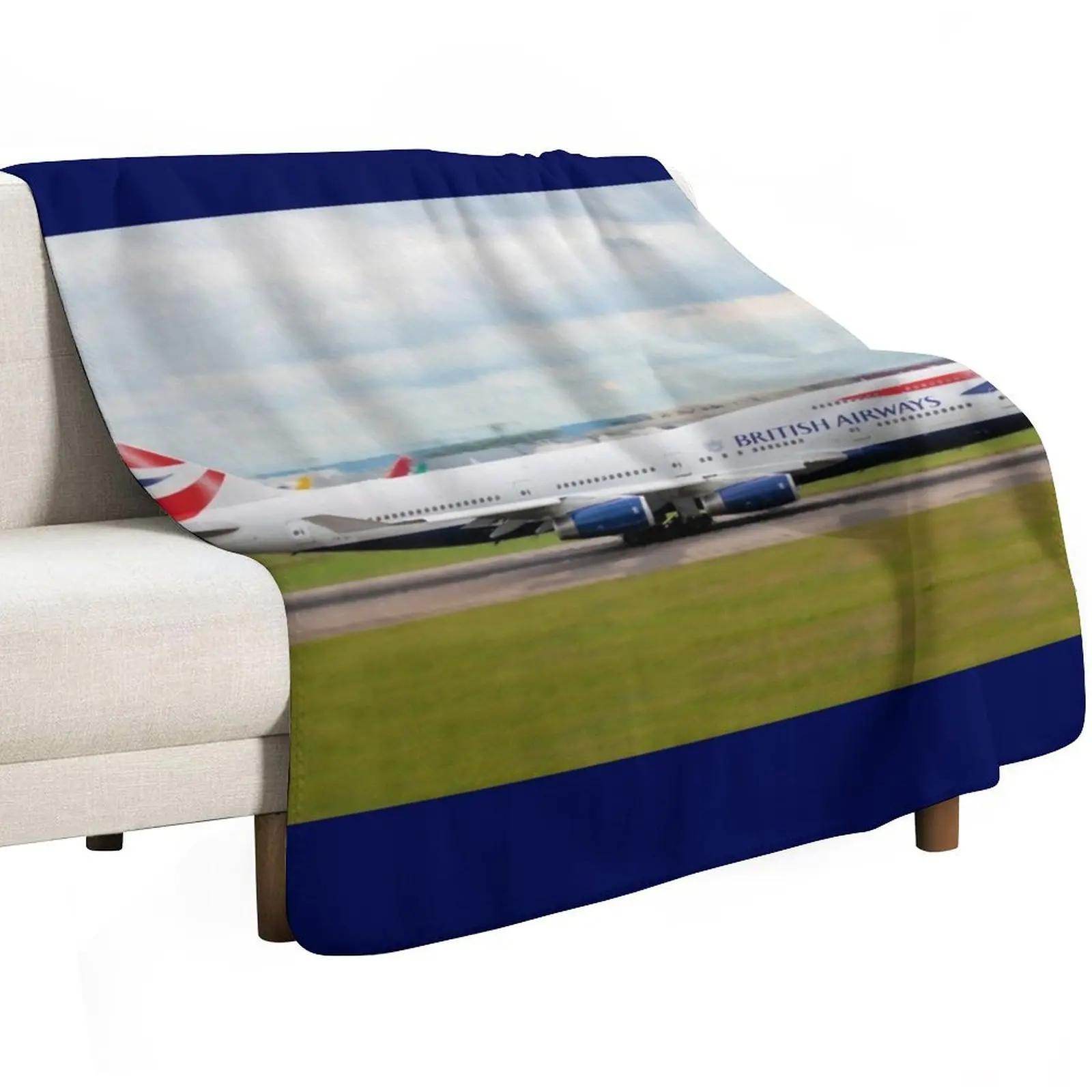 British Airways 747-400digital painting Throw Blanket Sofas Kid'S Thins Decorative Sofas Blankets For Sofas Thermal Blankets