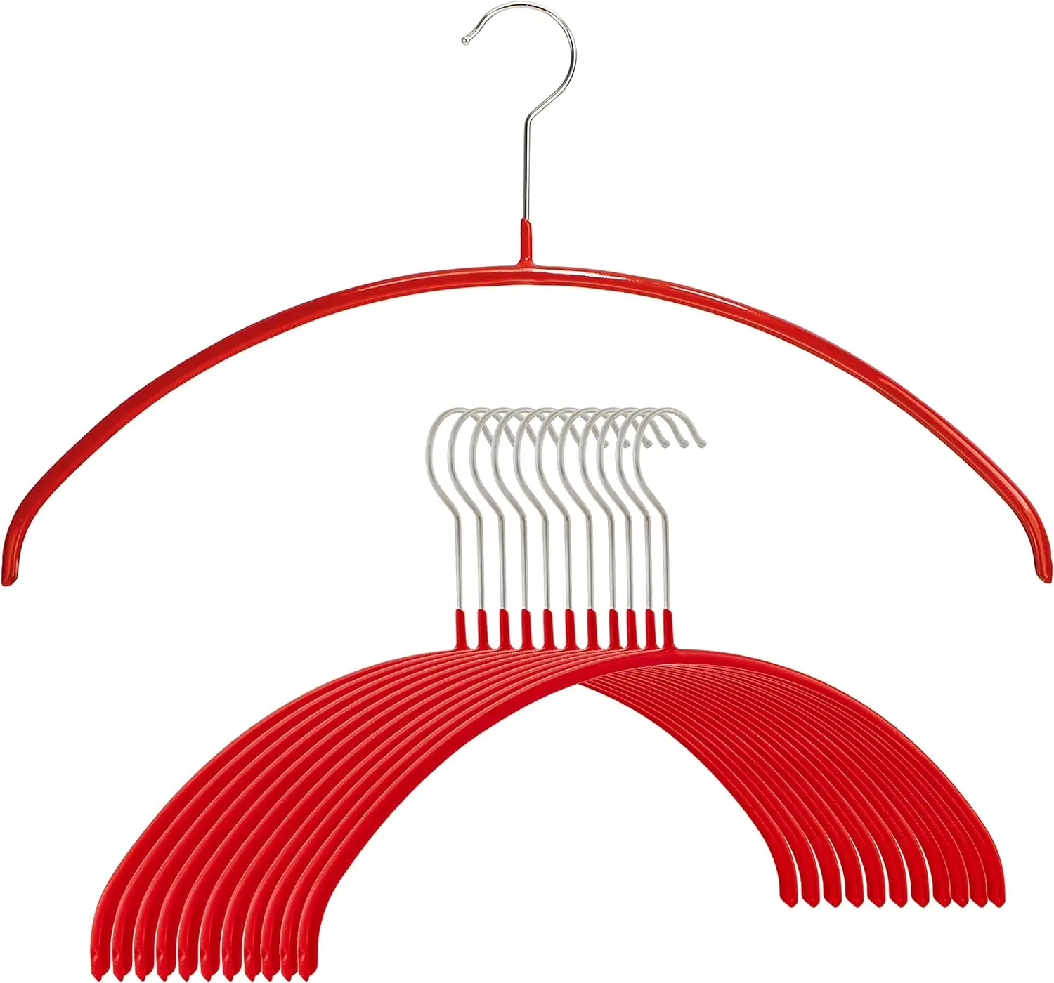 

Набор из 12 красных вешалок для одежды Euro Series, нескользящие, экономящие место, для рубашек и платьев, модель 40/P