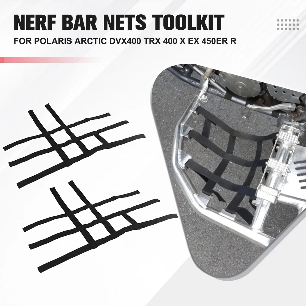 

Multifunction Mesh Cargo Net Foot Guard Pegs Protective Net Quad Box Net For Polaris Arctic DVX400 Honda TRX 400 X EX 450ER R