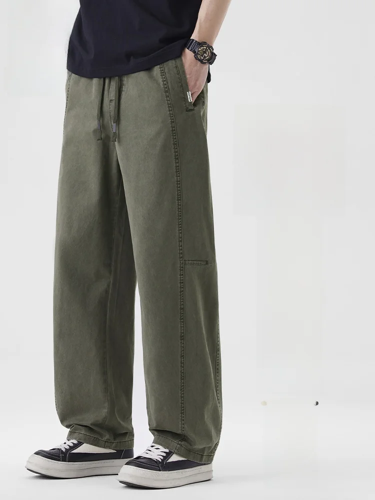 

Comfortable Pure Cotton Straight Leg Men's Casual Pants Spring Summer 2026 Fashionable Trendy Brand