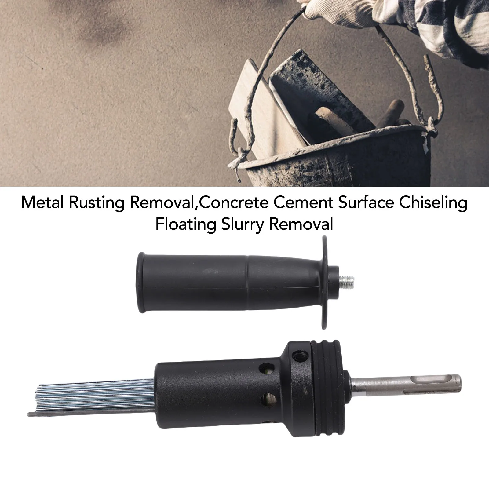 2 Pit 2 Slot Hammer Needle Scaler Adapter Electric Attachment Round Shank Hammer Needle Scaler Adapter for Rusting Removal