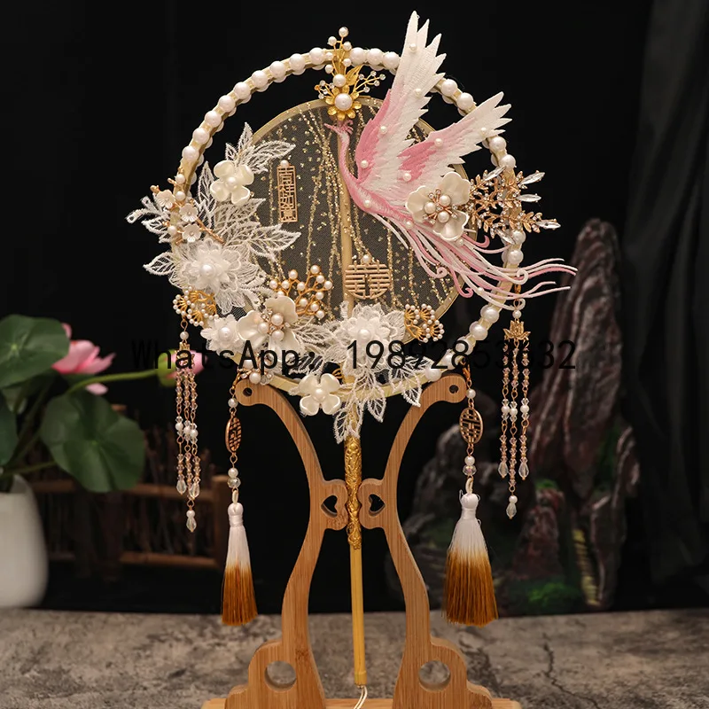 FS group fan antique, bride Xiuhe wedding ceremony Chinese Xiuhe clothes fan Chinese style