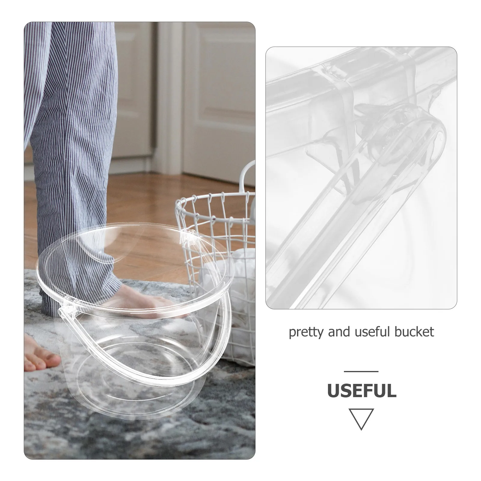 

Plastic Water Bucket Large Capacity With Handle Multipurpose For Home Garden Laundry Washing Cleaning Storage Round Bucket