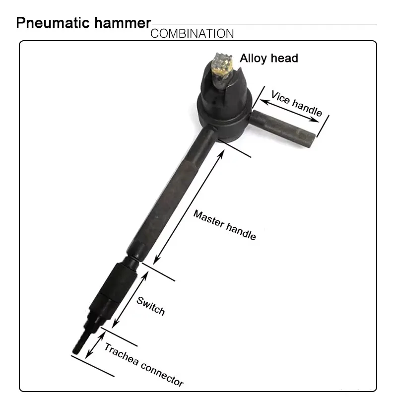 Stone Litchi Surface Handheld Pneumatic Chiseling Machine Concrete Cement Bridge Chiseling Hammer Pneumatic Sanders