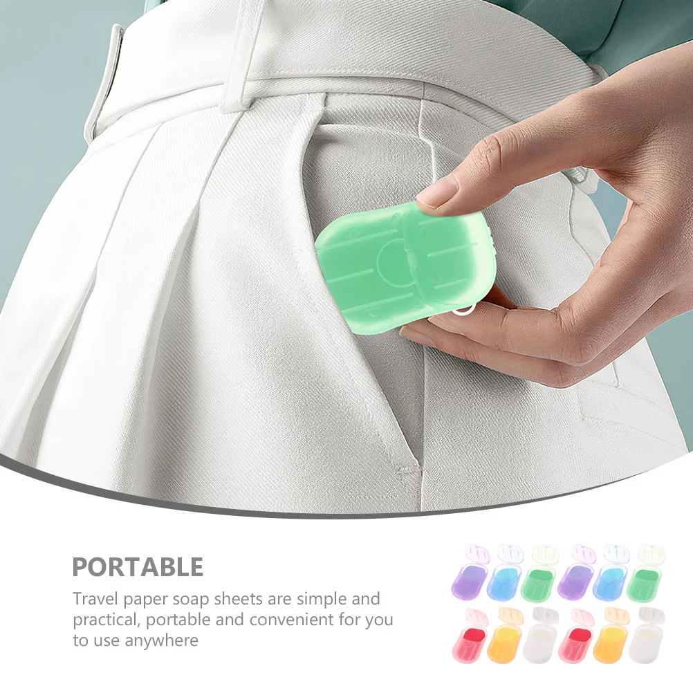 

12 Boxes Soap Paper Soap Sheets Outdoor Camping Accessories Portable Paper Soap travel soap travel soap sheets