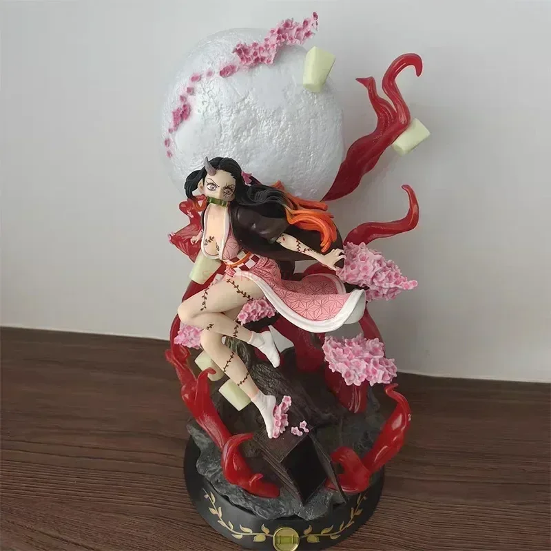 Figurine d'anime Gk Demon Slayer, Kamado Nezuko avec lumière, figurine d'action, modèle de collection, statue, jouets cadeaux pour enfants, 42cm