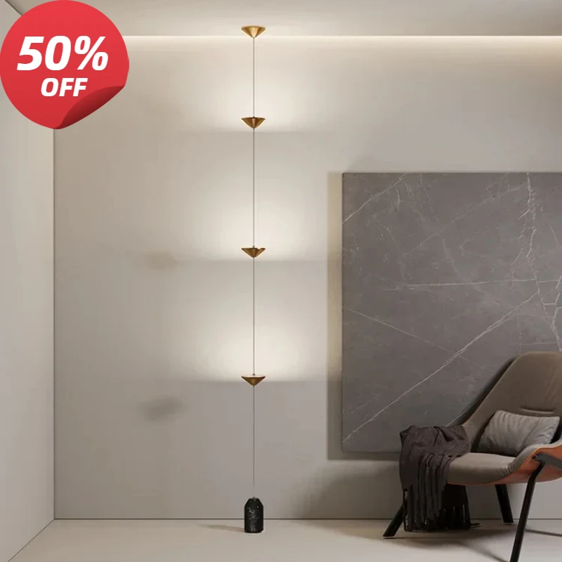 2026 3 Heads Minimalist Living Room, Hallway Background Wall Floor Lamp, Designer Wiring Free Creative Bedroom Bedside Lamp