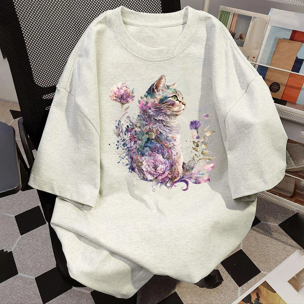 25cm Creative Flower Cat Ironing Heat Thermal Transfer Appliques Fusible Stickers Iron On Thermoadhesive Patches For Clothes
