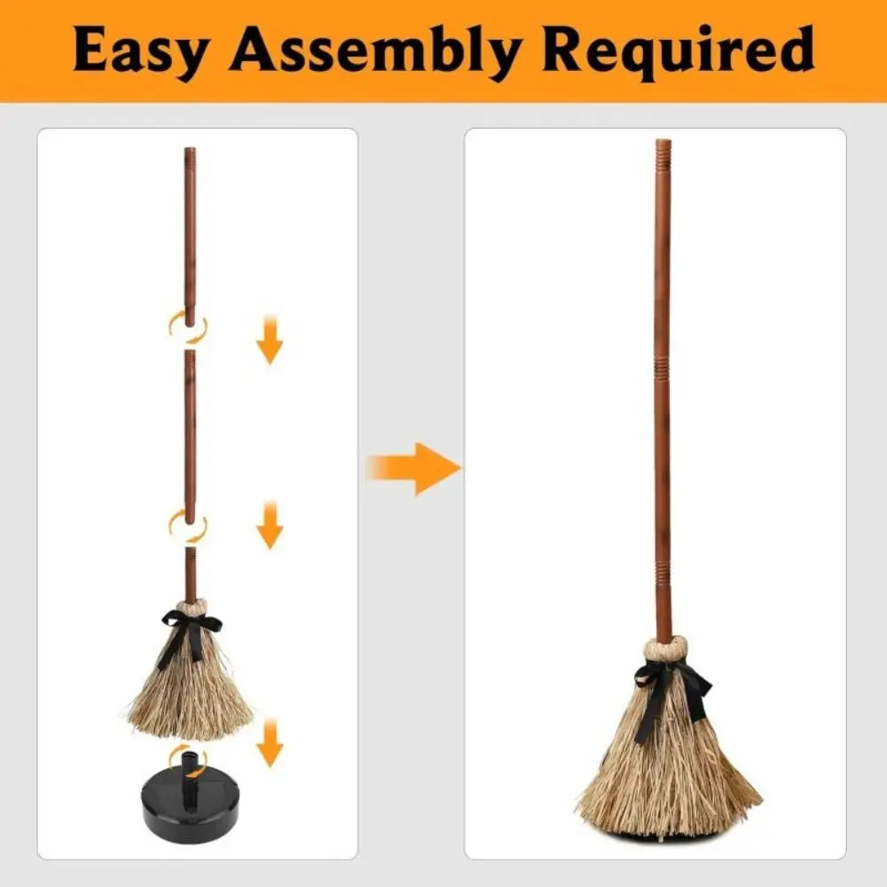 Sound Activated Witch Broom Electric Rotating Plastic Witch Broomstick Haunted Dancing Broom Moving Broomstick Spooky Sounds