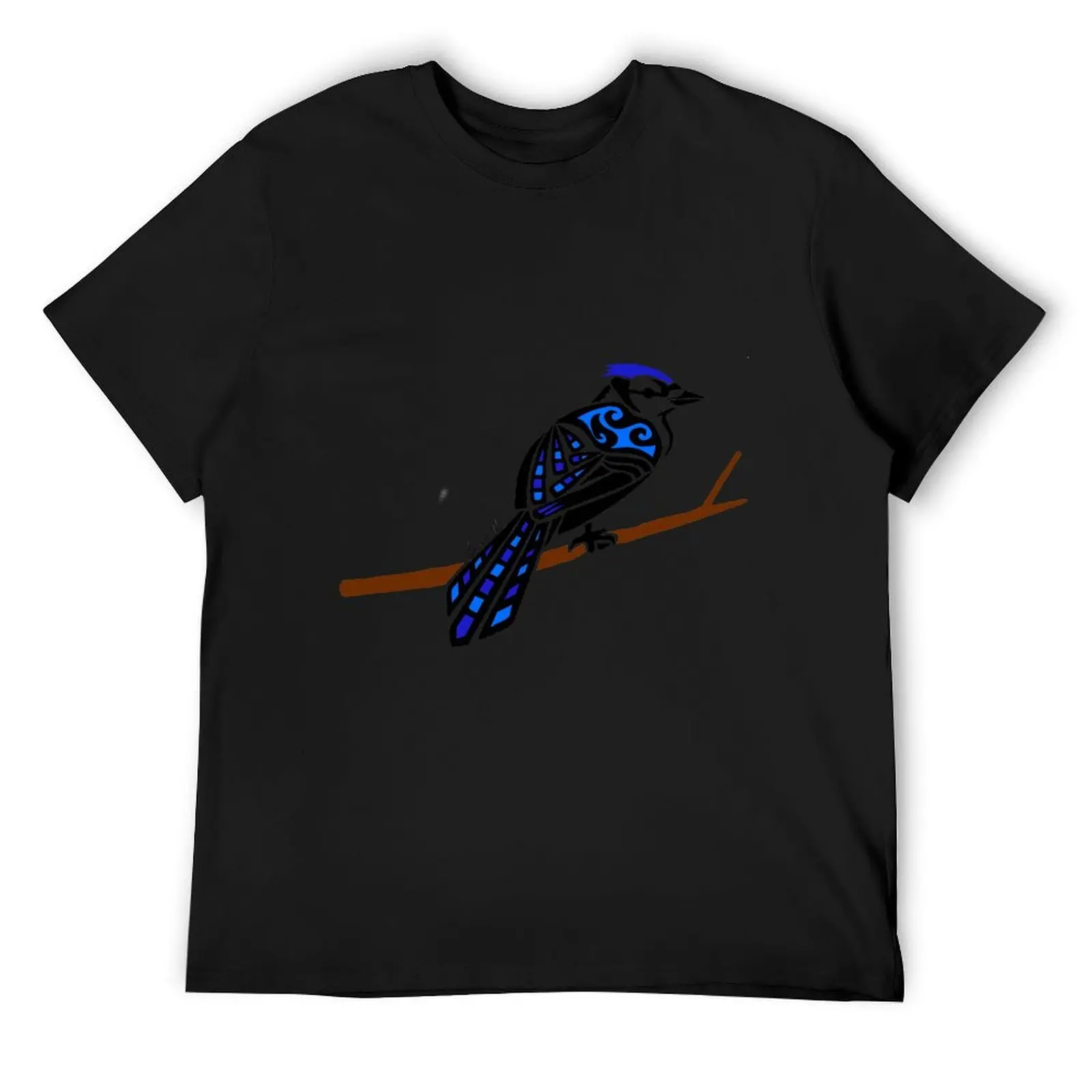 Blue Bird Colored Tribal Design T-Shirt quick-drying hippie clothes cheap stuff plain black t shirts men