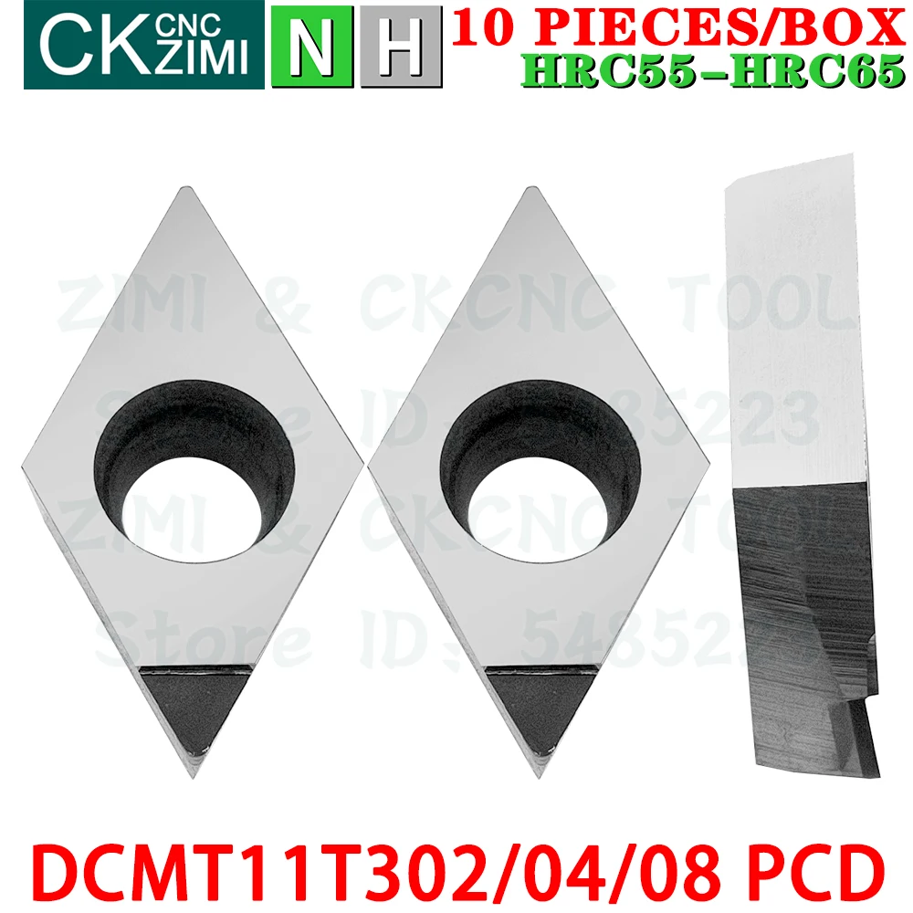 10PCS DCMT11T302 PCD DCMT11T304 PCD DCMT11T308 PCD Inserts Diamond Inserts Turning Inserts Tools DCMT 11 CNC Cutting Lathe Tools