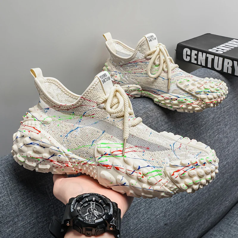 

Men's 2026 Sports Leisure Shoes Breathable Mesh Dad Sneakers Outdoor Running Shoes Comfortable Cushionedsole