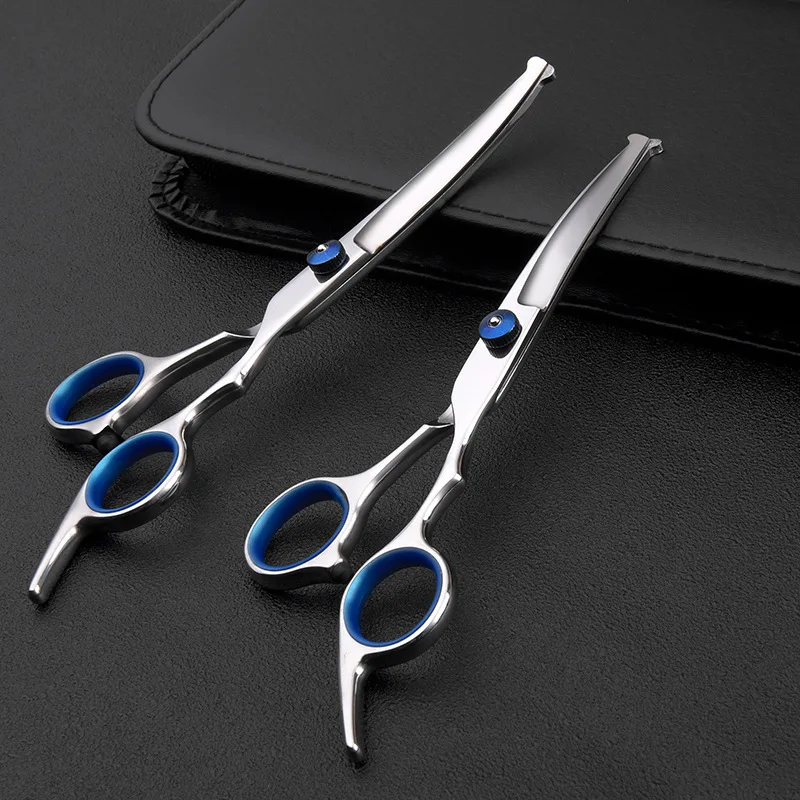 

6Set Professional Teddy dog shears Stainless Steel Sharp Safety Round Tip cat Scissors Duty Ergonomic Puppy Pet Grooming Scissor