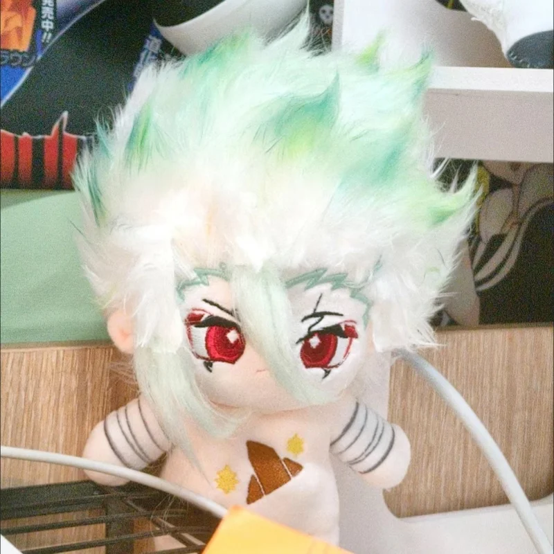 Farcito 20 cm Anime Dr. Stone Ishigami Senku Cotton Doll Toys Cos Bambini Adulti Peluche Dress-Up Toys Festival Regali a sorpresa