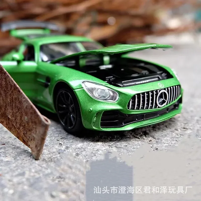 1:32 Diecast Alloy Model Car Miniature Mercedes-Benz GTR AMG Supercar Simulation Metal Vehicle Kids Toys Boys for Children Gifts