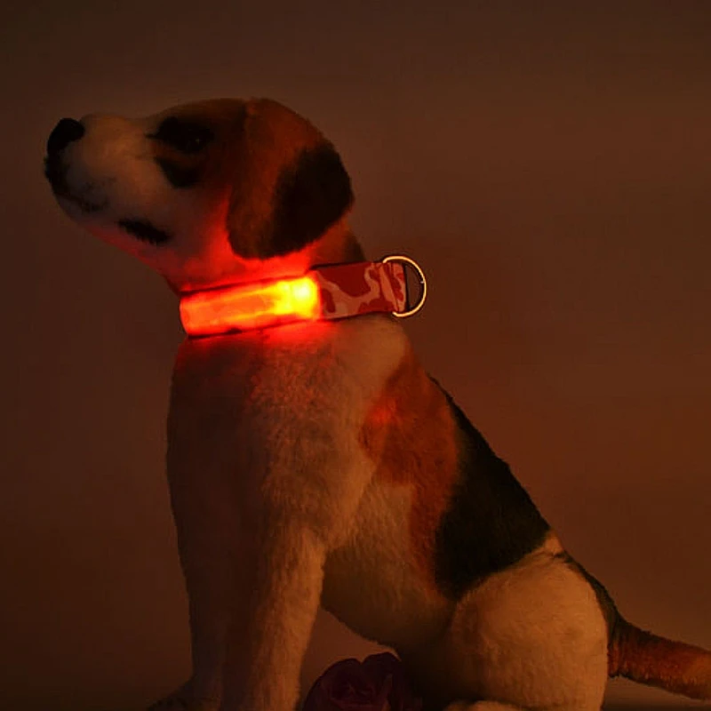 

Led Luminous Collar Battery Model Night Lost Pet Dog Accessory Graffiti Style Nylon Large Aperture Color Random Shipment