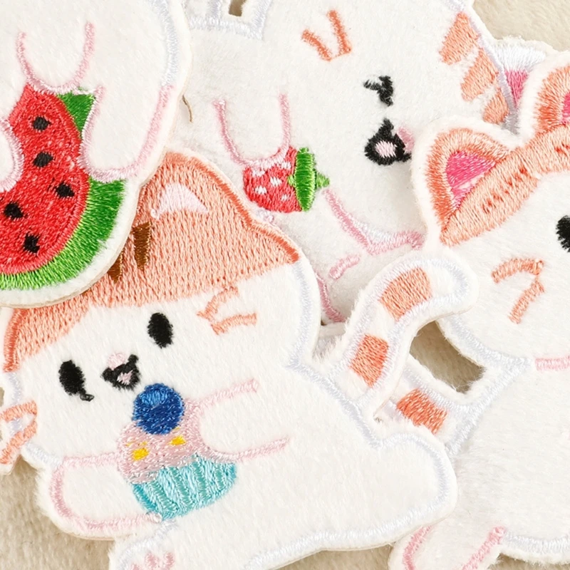  Efficient Rabbit Felt Patches 6Pcs No Sew Decorative Stickers For Jeans Hats