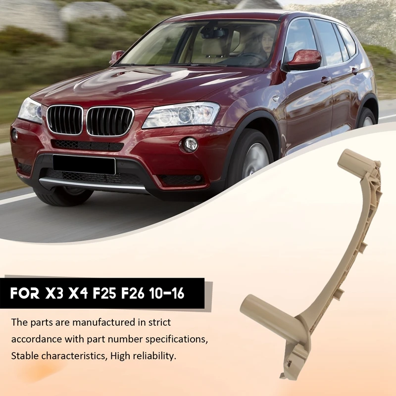 Super Sale 4Pcs Car Inner Door Armrest Panel Door Pull Handle Set Inner Door Handrail for BMW X3 X4 F25 F26 2010-2016 (Cream Col