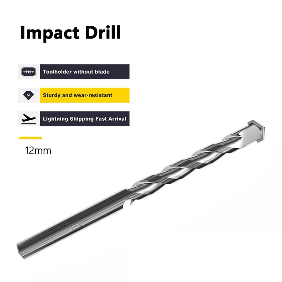 

Multi-functional Alloy Impact Drill Bit Straight Handle Construction Drill Bit Hand Electric Drill Concrete Wall Cement Drillbit