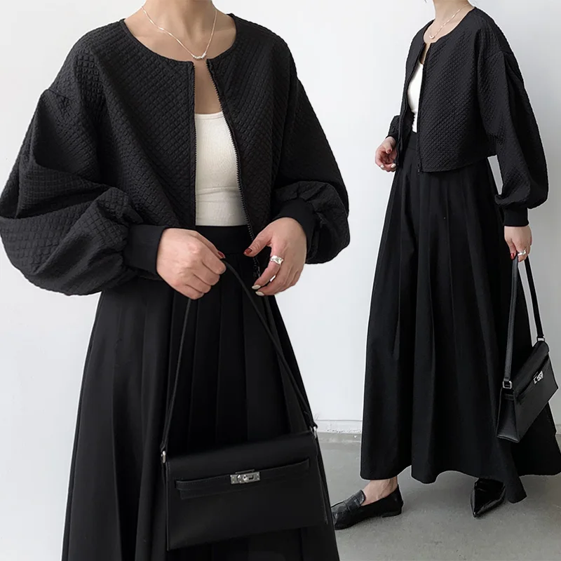 Faionable ort Bubble Sve Jaet Damen-Mantel, lässig, SLE, hohe Taille, PE-Baumwolle, 00 % rund, mit Reißverschluss