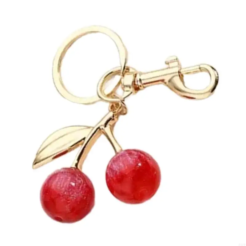 D46E Cherry Key Pendant Alloy Resin Texture Present for Girls Woman Fashion Lover