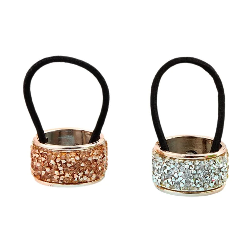 2020 Hairband Pearl kobiety akcesoria do włosów Scrunchy Punk kucyk Holder plastikowy kryształ guma do włosów pierścień elastyczna opaska do włosów — zdjęcie 2