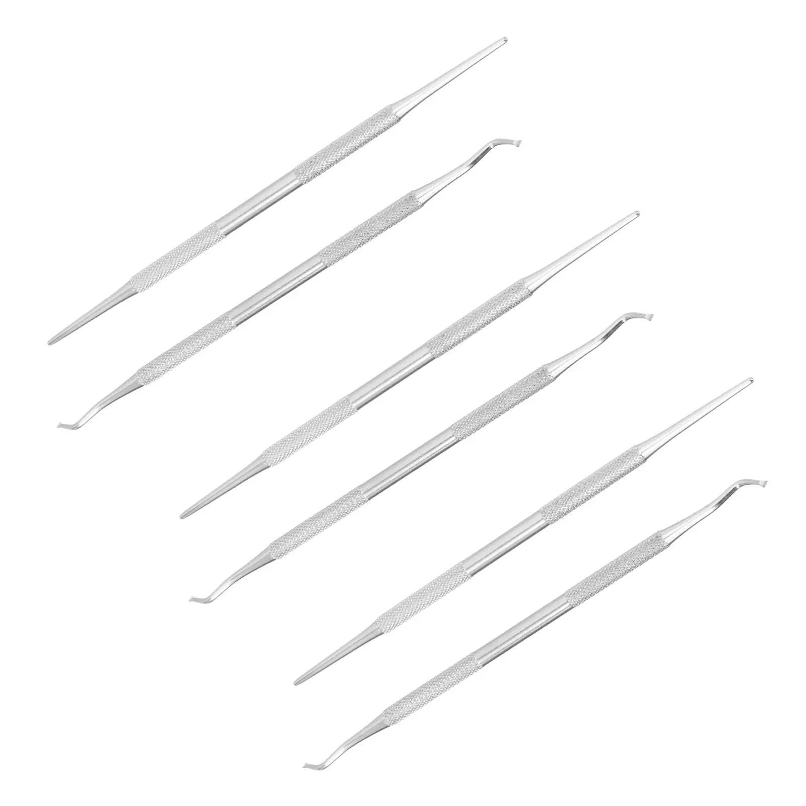 

6PCS Stainless Steel Nail Cleaning Tools Odorless Textured Grip Professional Toenail Care Ingrown Removers Groove