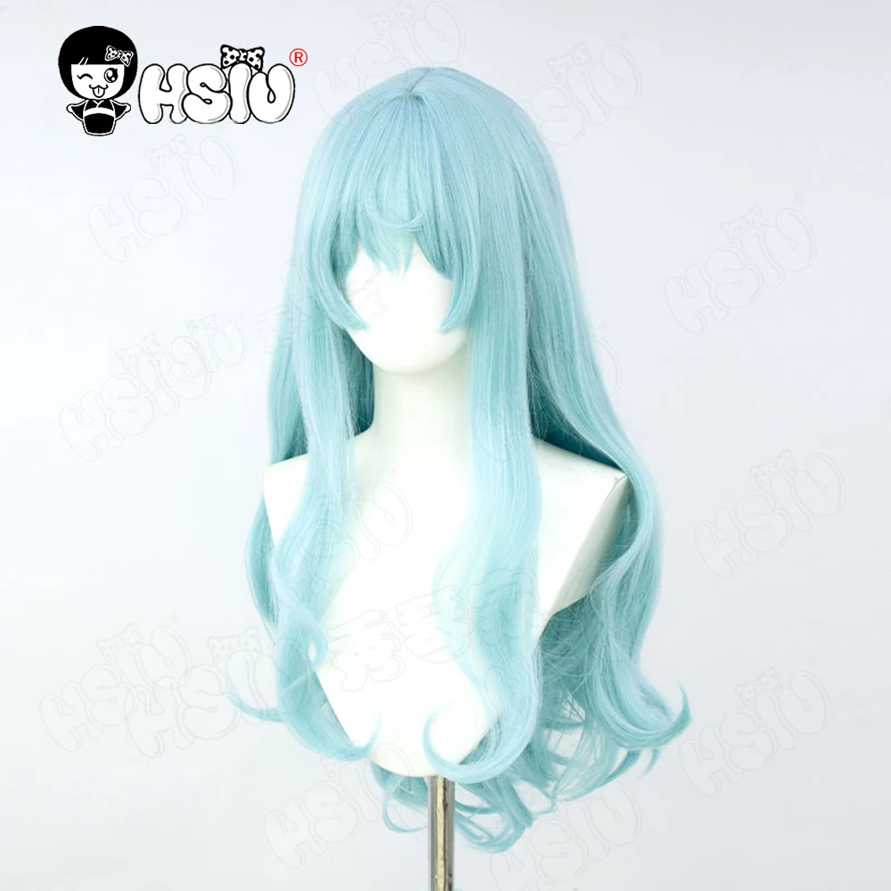 Yumemizuki-コスプレ用合成かつら,フェイスメイク,ジュー,ブルーグリーンロングウィッグ,ウィッグキャップ