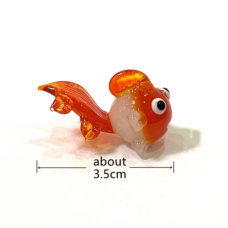 Mini Glas meeres tiere Statuette niedlichen Meeresfisch Delphin Tintenfisch Pinguin Kugelfisch Stachel rochen Walhai Fisch Krabbe Meeres schildkröte Elektrischer Aal Goldfisch Kaninchen Affen Ornamente – Detail 31