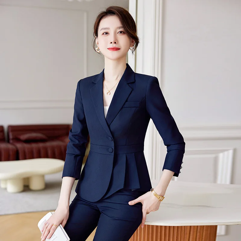 

Gray Suit Business Suit Women's Autumn and Winter Hotel Reception Manager Formal Wear Jewelry Store Beauty Salon Workwear