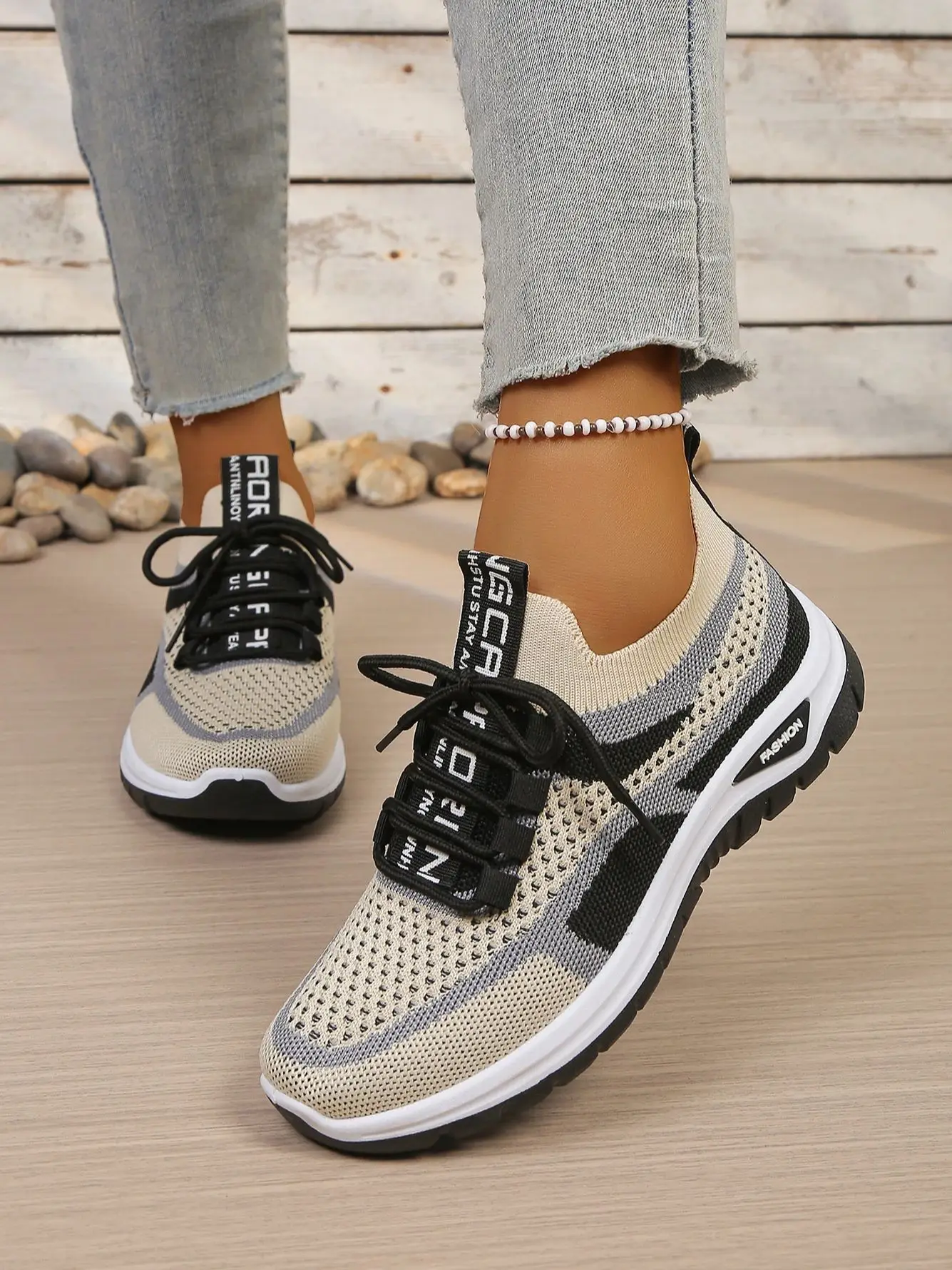 Damesschoenen zomer 2026 casual sneaker nieuwe stijl tweekleurige enkele schoenen, veelzijdige, casual en modieuze werkschoenen - afbeelding 2