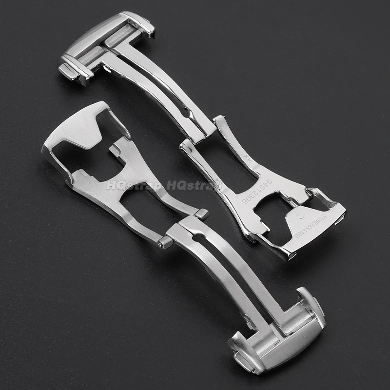 20mm Soild Stainless Steel Buckle for Omega Double Press Folding Clasp Silver Deployment Button Metal Watch Strap Accessories