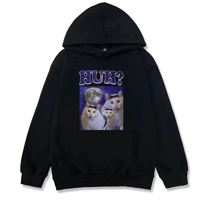 مضحك هوه ميمي القط الفكاهة هوديي تتجه للجنسين موضة خمر نمط البلوز الرجال عادية الصوف البلوفرات هوديس #1