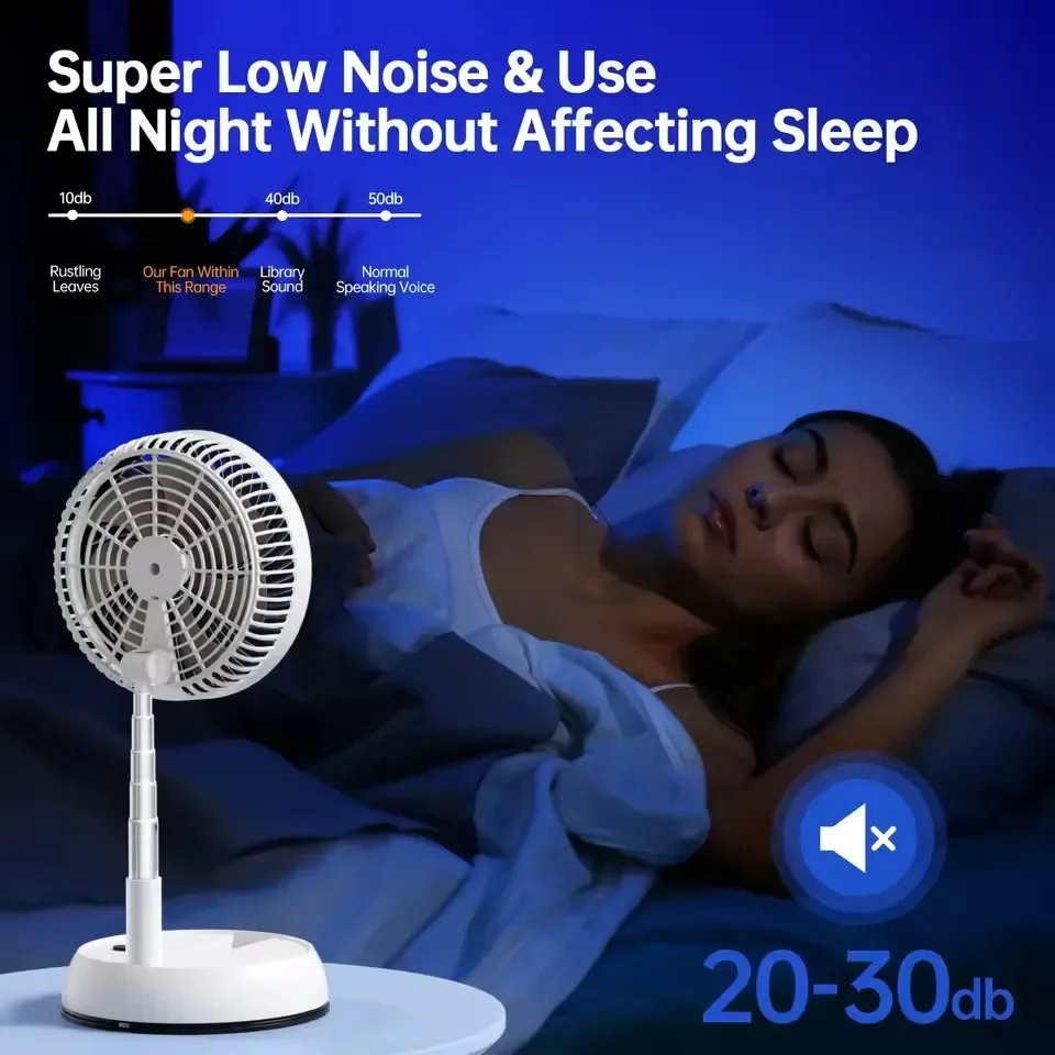 ポータブル折りたたみ式スタンディングファン 7200mAh 大容量リモコン寝室オフィス屋外キャンプ USB 充電ファン