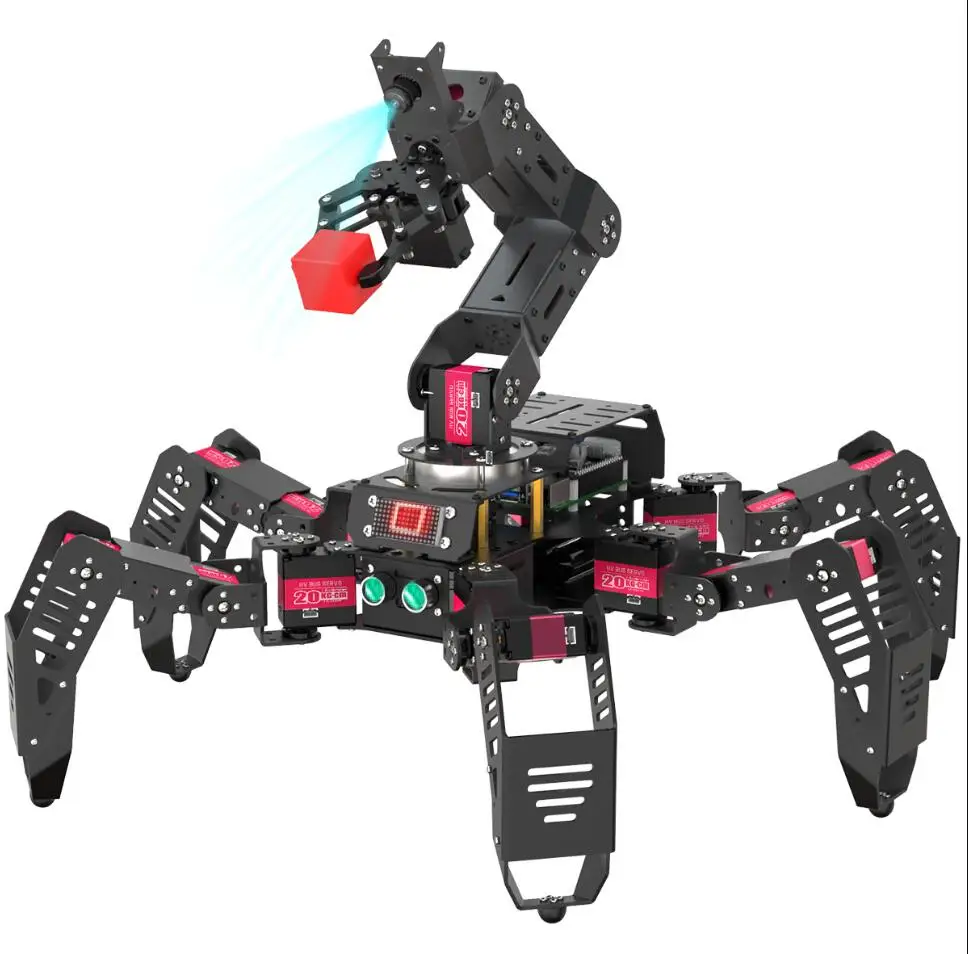 

Hiwonder SpiderPi Pro Hexapod Robot with AI Vision Robotic Arm Powered by Raspberry Pi 4B 4GB STEM Education Equipment