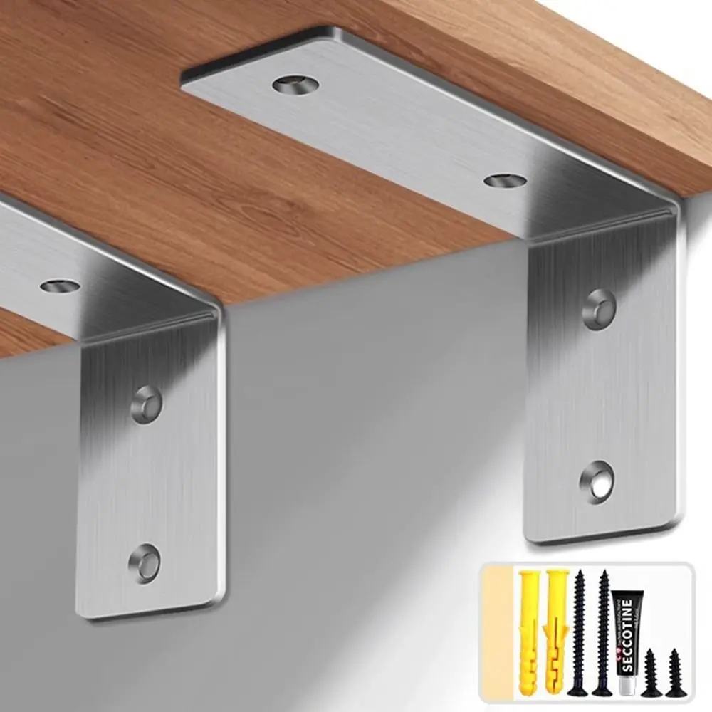 

Replacement Heavy Duty Floating Shelf Brackets Black Coated Metal Wall Shelf Support Wall Mount Shelve L Brackets