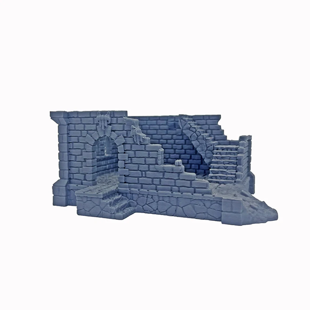 3D 프린팅된 폐허 세트 3개, 판타지 워게임/RPG/DND 역사적 지형 폐허 성 모델 키트용 대형 플레이 가능한 폐허 건물