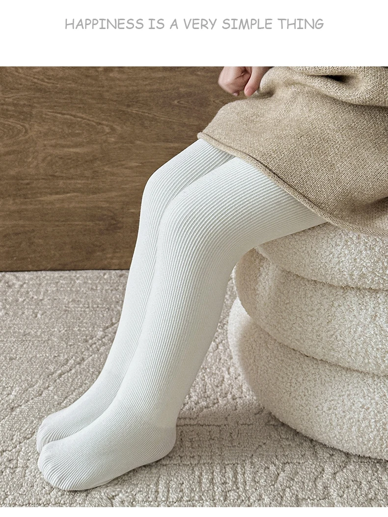 Süße Mädchen Winter Lammwolle Fleece Strumpfhosen Extra dicke Flor vertikale Streifen Strumpfhosen Ultra warme Plüsch weiche Student Kinder Leggings – Detail 18