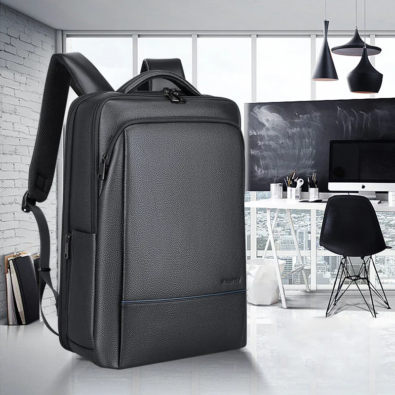 

Men's High-end Leather Business Backpack Genuine Leather Business Men's Bag Top Layer Cowhide Male Laptop Backpack Wholesale