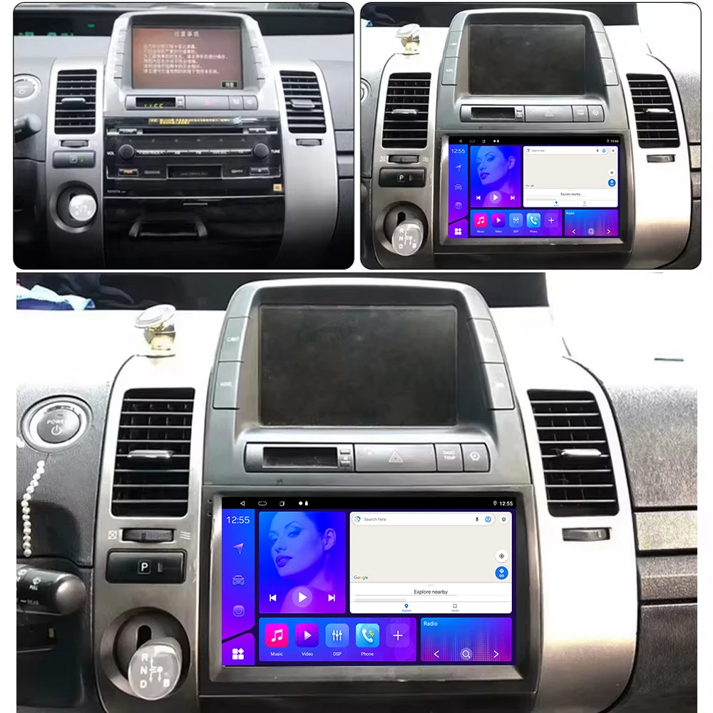 For Toyota Prius 20 2002-2009 Wireless Android Auto Car Radio Head Unit Multimedia Player GPS Navigation 5G WIFI RDS No 2din DVD