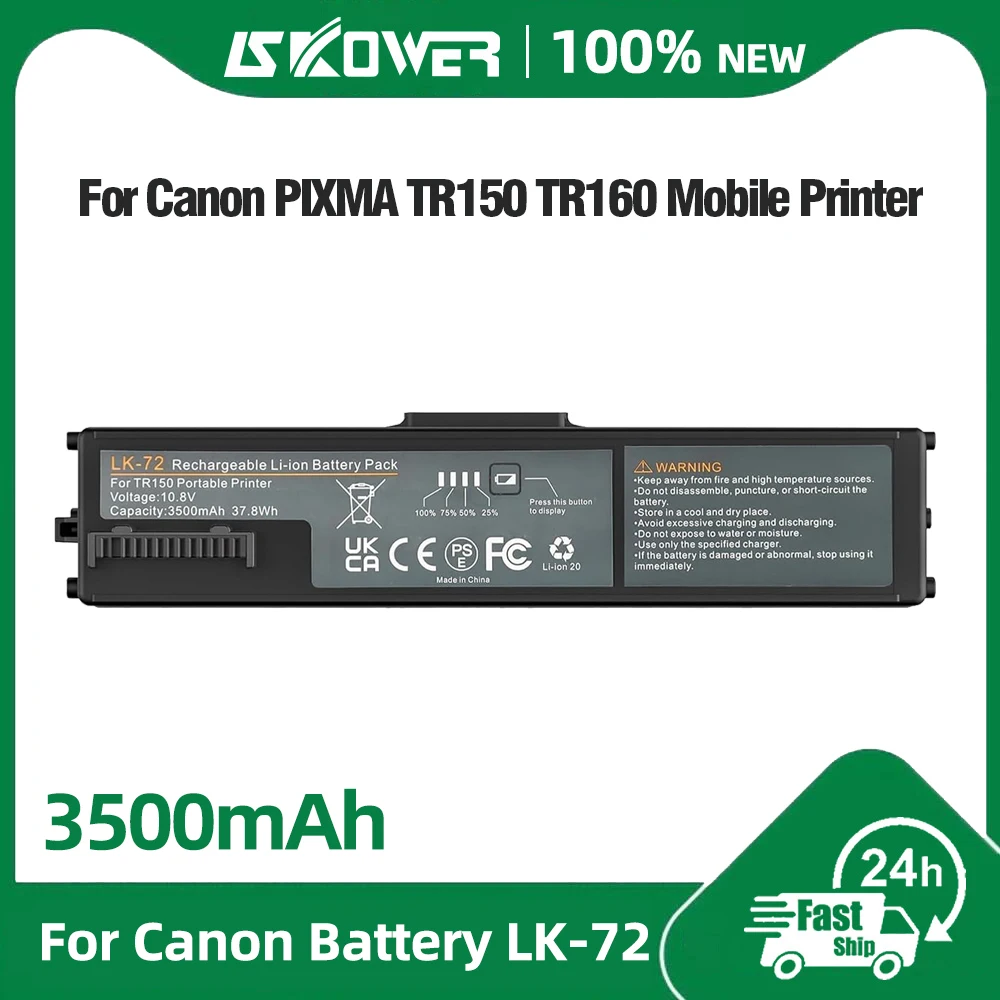 3500mAh LK-72 Battery for Canon PIXMA TR160 TR150 Wireless P