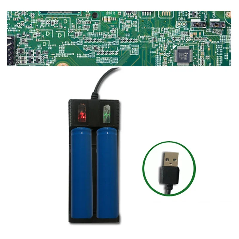 Đa Năng 1/2 Khe Cắm 18650 Pin Sạc USB Thông Minh Chargering Cho Pin Sạc Li-ion 18650 26650 14500