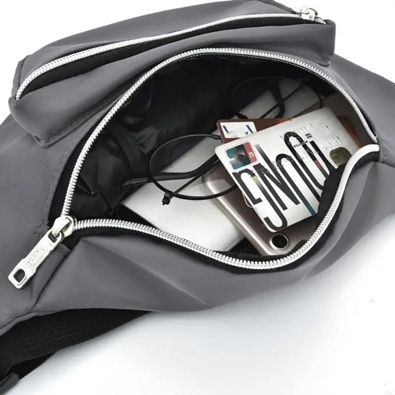 

63HC Fanny Packs for Women Men Fashion Nylon Waist Bag Travel Sling Bags Running Walking Hiking Zipper Chest Phone