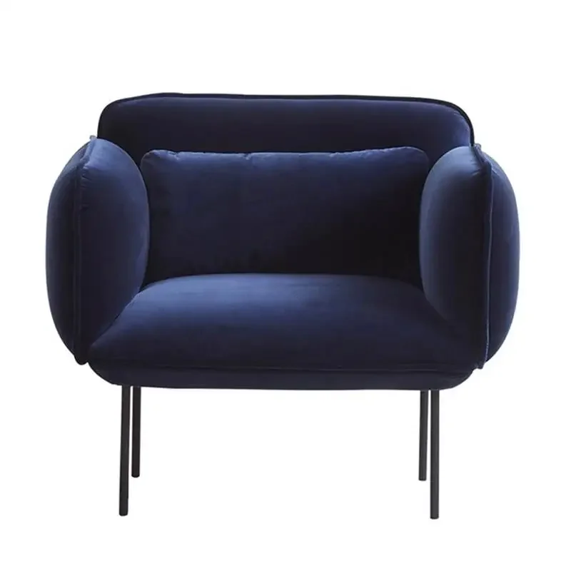 

XK Nordic Dark Blue Flannel Sofa Simple Modern Creative and Slightly Luxury Small Apartment