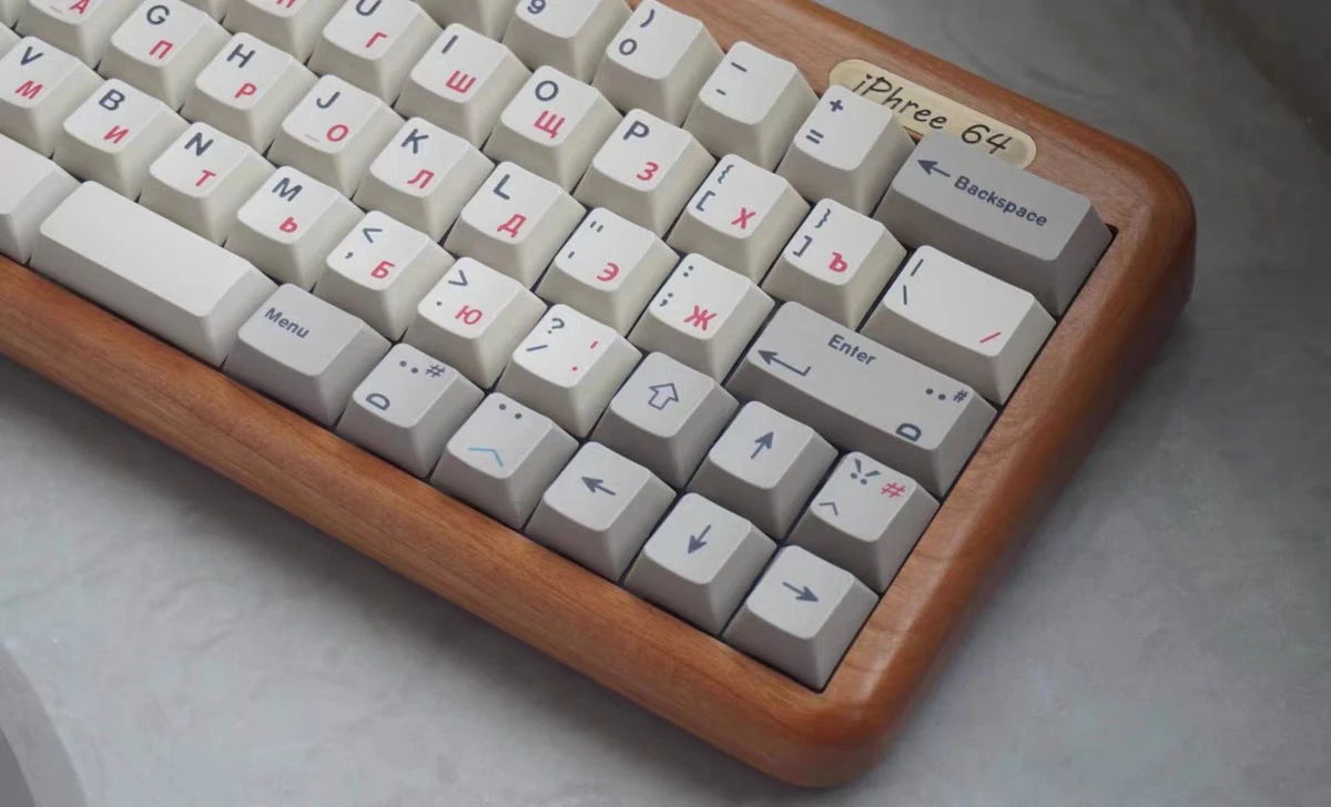 Retro keycaps Original height Single-sided hot sublimation Full set with split spaces