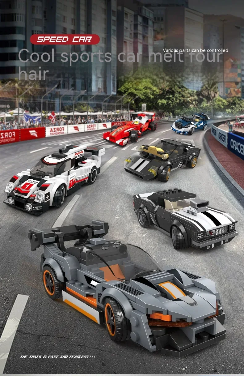 Racewagen Serie Bouwsteen Snelheid Sportvoertuig Technisch Model Assemblage MOC Bricks Speelgoed voor Verjaardag Kerstcadeaus Kinderen