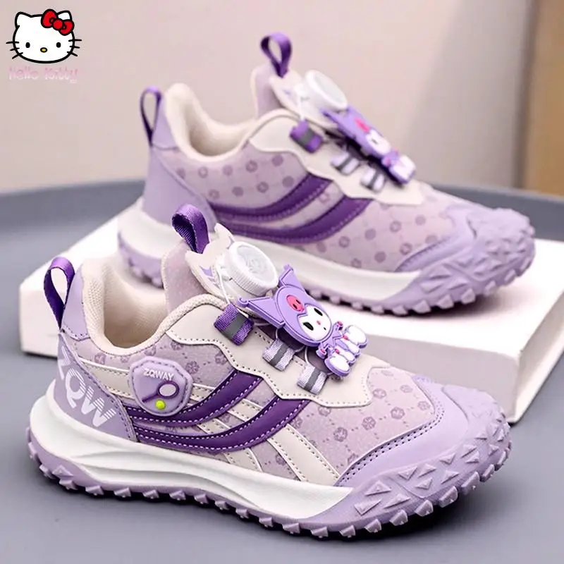

Kuromi Sanrios Children Shoes Boys Girls Rotating Buckle Anti-Slippery Casual Sports Shoes Flats Kids Student Outdoor Sneakers